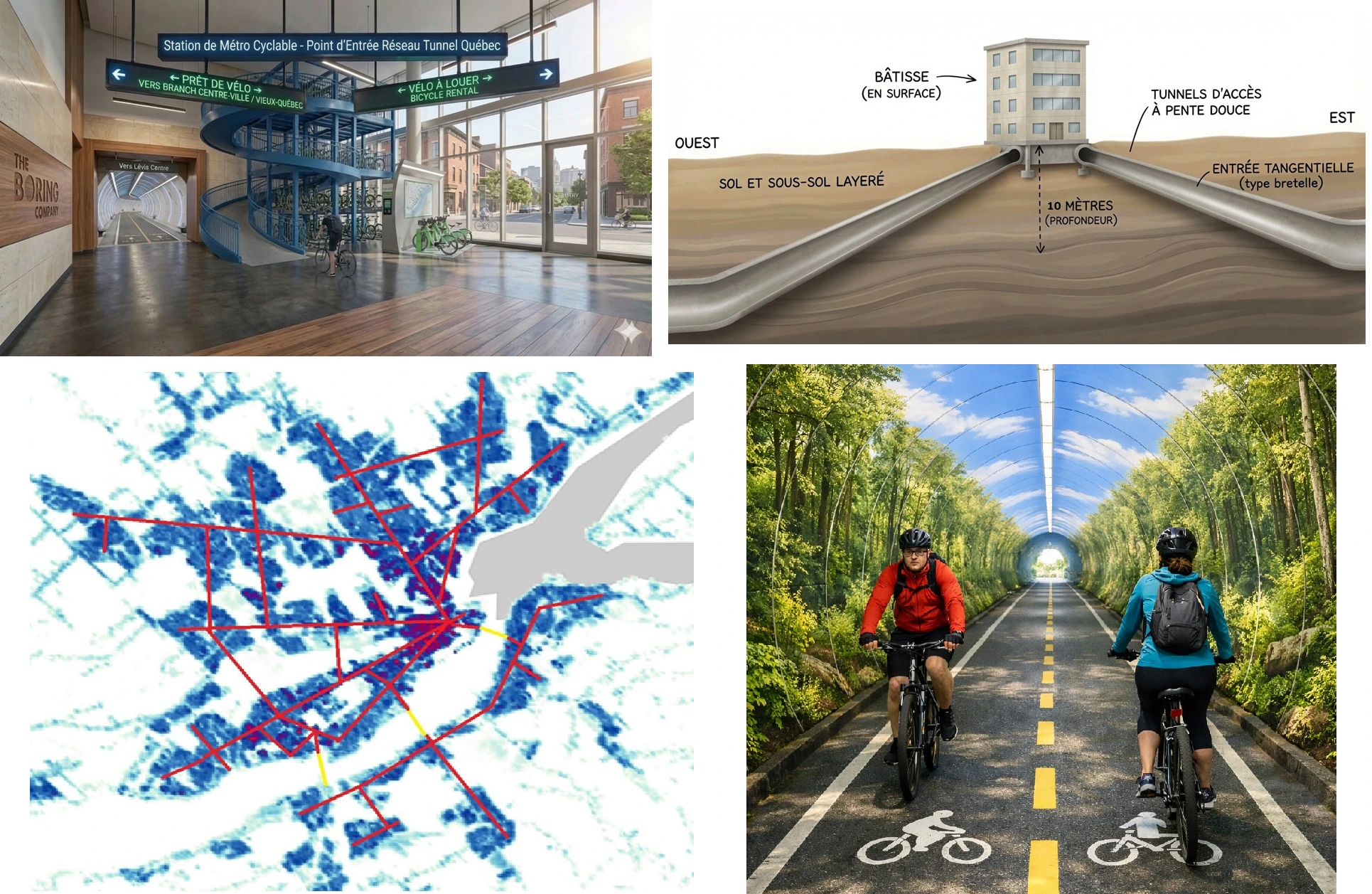 Bike Tunnel Qu&eacute;bec &mdash; コンセプト全体像